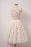 A-line White Homecoming Dress Square Neck Short Prom Dress,DH156-Daisybridals