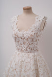 A-line White Homecoming Dress Square Neck Short Prom Dress,DH156-Daisybridals