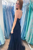 A-line Strapless Floral Appliques Hot Pink Long Prom Dress,DS158-Daisybridals