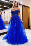 A-line Off The Shoulder Long Prom Dress Formal Gown,DS160-Daisybridals