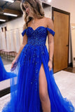 A-line Off The Shoulder Long Prom Dress Formal Gown,DS160-Daisybridals