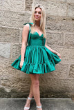 A-line Ruffle Cute Sweetheart Pink Homecoming Dresses,DH154-Daisybridals