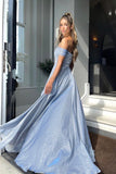 A-line Sparkly Prom Dress With Slit Sweetheart Evening Gown,DS166-Daisybridals