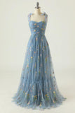 A-line Sweetheart Embroidery Green Long Prom Dress,DS179-Daisybridals