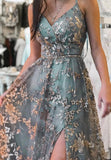 A-line Tulle Straps Sequins Sparkly Prom Dress Evening Dress,DS151-Daisybridals