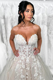 Champagne Tulle Elegant Wedding Dresses Strapless Bridal Gowns,DW003-Daisybridals