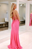 Charming Mermaid Round Neck Pink Prom Dress with Appliques,DS239-Daisybridals