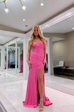 Charming Mermaid Round Neck Pink Prom Dress with Appliques,DS239-Daisybridals