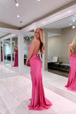 Charming Mermaid Round Neck Pink Prom Dress with Appliques,DS239-Daisybridals