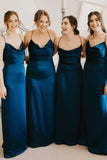 Cowl Neck Spaghetti Strap Champagne Bridesmaid Dress,DB0010-Daisybridals