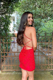 Cute Red Sweetheart Lace Backless Tight Homecoming Dresses PD501-Daisybridals