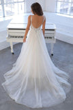 Elegant Ivory A Line Beach Wedding Dress Church Bridal Gown,DW010-Daisybridals