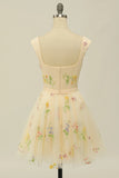 Floral Embroidery Sweetheart A-Line Homecoming Dress Short Party Dress  PD472-Daisybridals