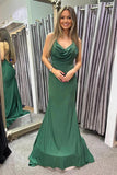 Mermaid Backless Long Green Prom Dress Evening Dress,DS106