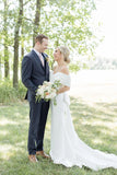 Mermaid Off the Shoulder Forest Wedding Dress with Bowknot,DW065-Daisybridals