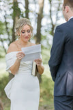 Mermaid Off the Shoulder Forest Wedding Dress with Bowknot,DW065-Daisybridals