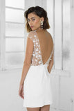 Perfect Short Bridal Party Dress White Homecoming Dress,DH177-Daisybridals