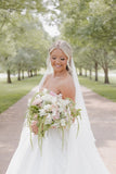 Satin A-Line Sweetheart Strapless Empire Casual  Wedding Dress-Daisybridals