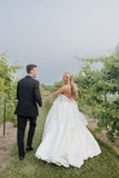 Satin A-Line Sweetheart Strapless Empire Casual  Wedding Dress-Daisybridals