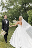 Satin A-Line Sweetheart Strapless Empire Casual  Wedding Dress-Daisybridals