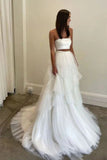 Simple Two Piece Wedding Dress Rustic Wedding Dress With Layered,DW013-Daisybridals