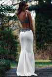Spaghetti Straps Mermaid Wedding Dress Bridal Gown with Appliques-Daisybridals