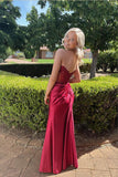 Strapless Appliques Fitted Burgundy Long Prom Dress Formal Dress,DS237-Daisybridals
