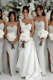 Unique One Shoulder Applique A-line Satin Ivory Wedding Dress,DW073-Daisybridals