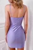 V Neck Sleeveless Elastic Satin Stretch Crepe Mini Homecoming Dress PD479-Daisybridals
