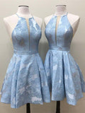 A-Line Crew Above-Knee Lilac Homecoming Dress with Pockets,DH141-Daisybridals