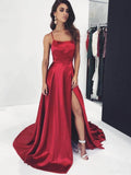 A-line Spaghetti Straps Long Prom Dress Formal Gown,DS164-Daisybridals