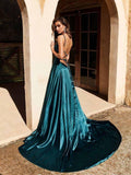 A-line Spaghetti Straps Long Prom Dress Formal Gown,DS164-Daisybridals