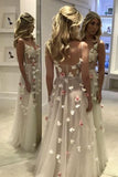A-Line Spaghetti Straps 3D Flowers Floral Prom Dress,DS178-Daisybridals