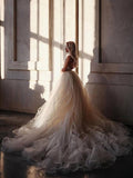 A-line  Straps Floor length Beading Wedding Dress Long Prom Dress,DW029-Daisybridals