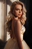 A-line  Straps Floor length Beading Wedding Dress Long Prom Dress,DW029-Daisybridals