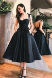 A-Line Straps Sky Blue Homecoming Dress with Pockets,DH165-Daisybridals