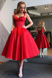 A-Line Straps Sky Blue Homecoming Dress with Pockets,DH165-Daisybridals