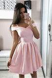 A-Line Spaghetti Straps White Homecoming Dress Short Prom Dress,DH164-Daisybridals